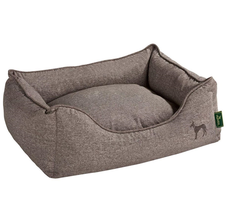 Brun Hunter SOFA BOSTON hundsoffa med upphöjd kant och vändbar kudde